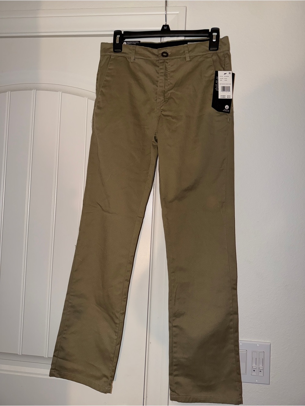 Volcom Frickin Modern Straight Chino Pants Khaki Size 28 (16) NWT